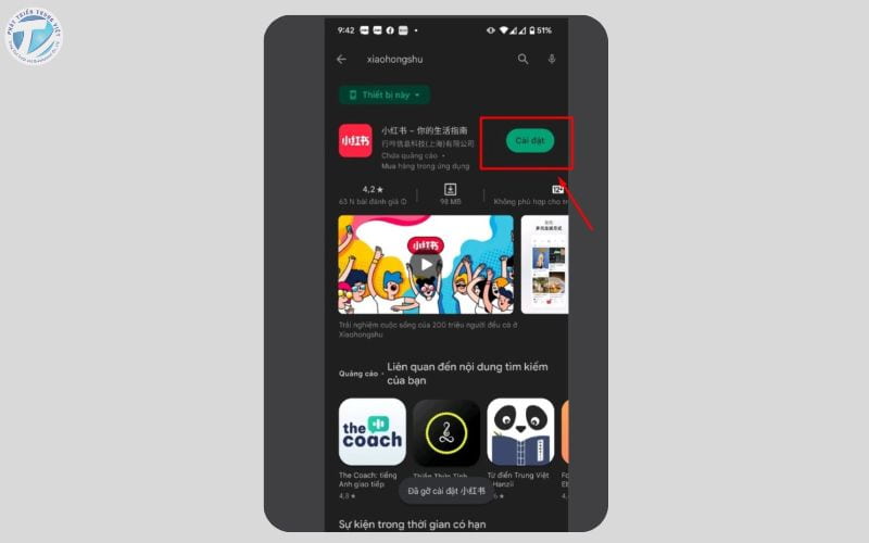 Tải Xiaohongshu trên Android bước 3